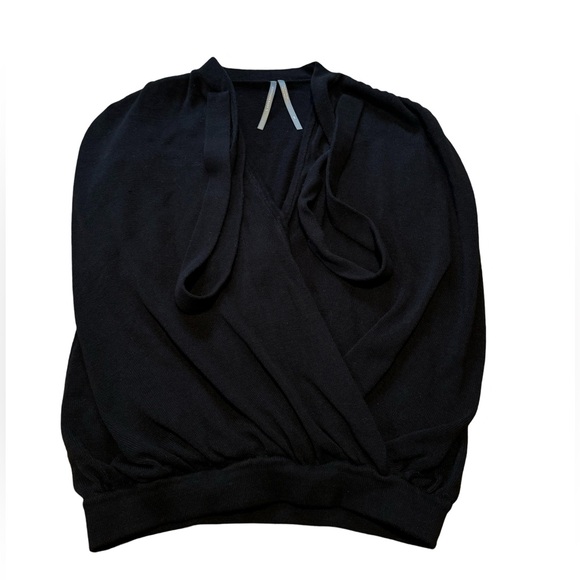 Anthropologie Rambuteau Black Knit Sleeveless Wrap Sweater - Picture 6 of 9